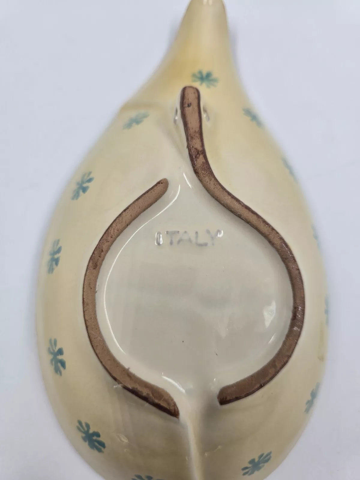 Spoon Rest, Made in Italy, Deep For Ladles Floral/Swirl Pattern