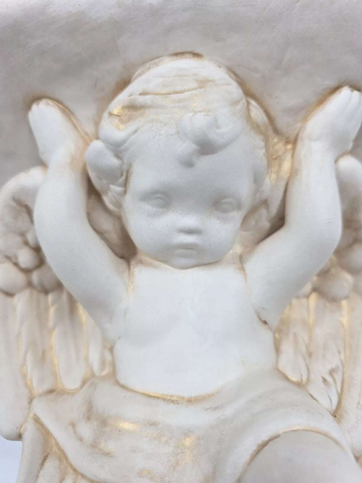 Vintage Plaster Cherub Angel Wall Sconce 9.25" X 9.25" X 5"