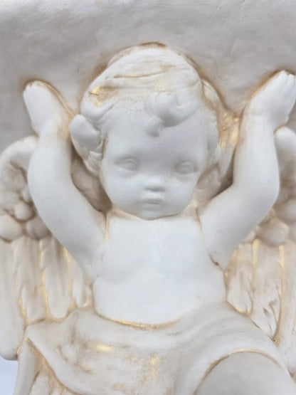 Vintage Plaster Cherub Angel Wall Sconce 9.25" X 9.25" X 5"
