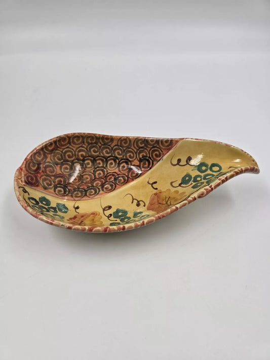 Spoon Rest, Made in Italy, Deep For Ladles Floral/Swirl Pattern