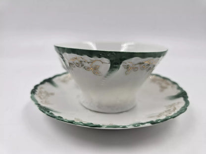 Weimar Germany Gold Leaf Teacup and Saucer