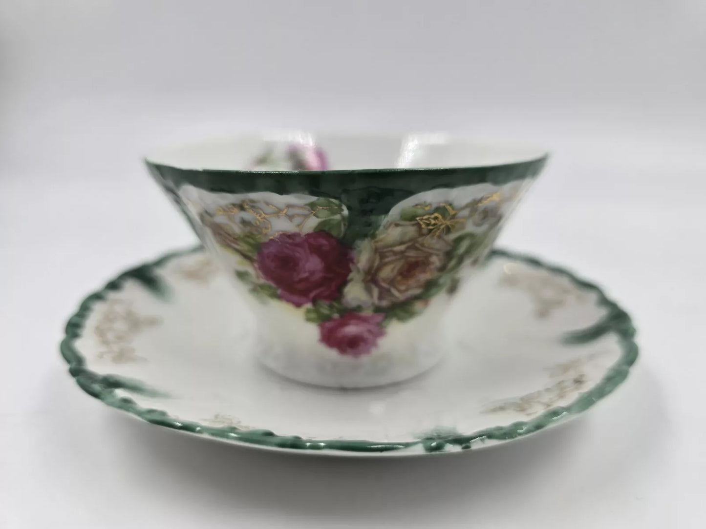 Weimar Germany Gold Leaf Teacup and Saucer