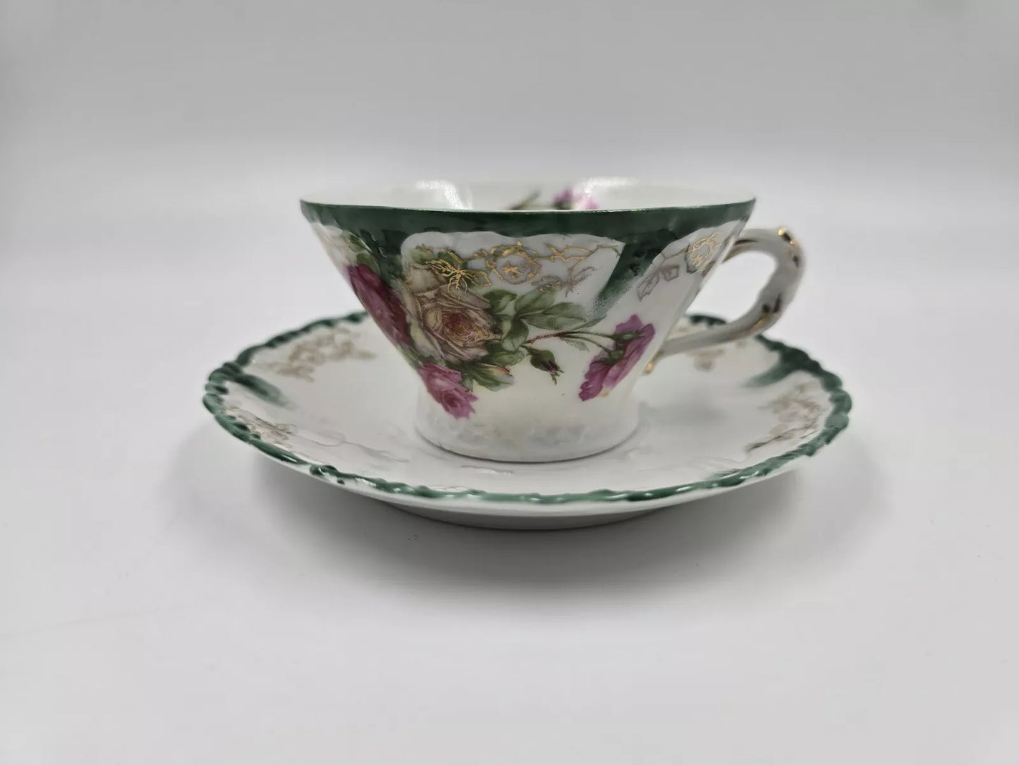 Weimar Germany Gold Leaf Teacup and Saucer