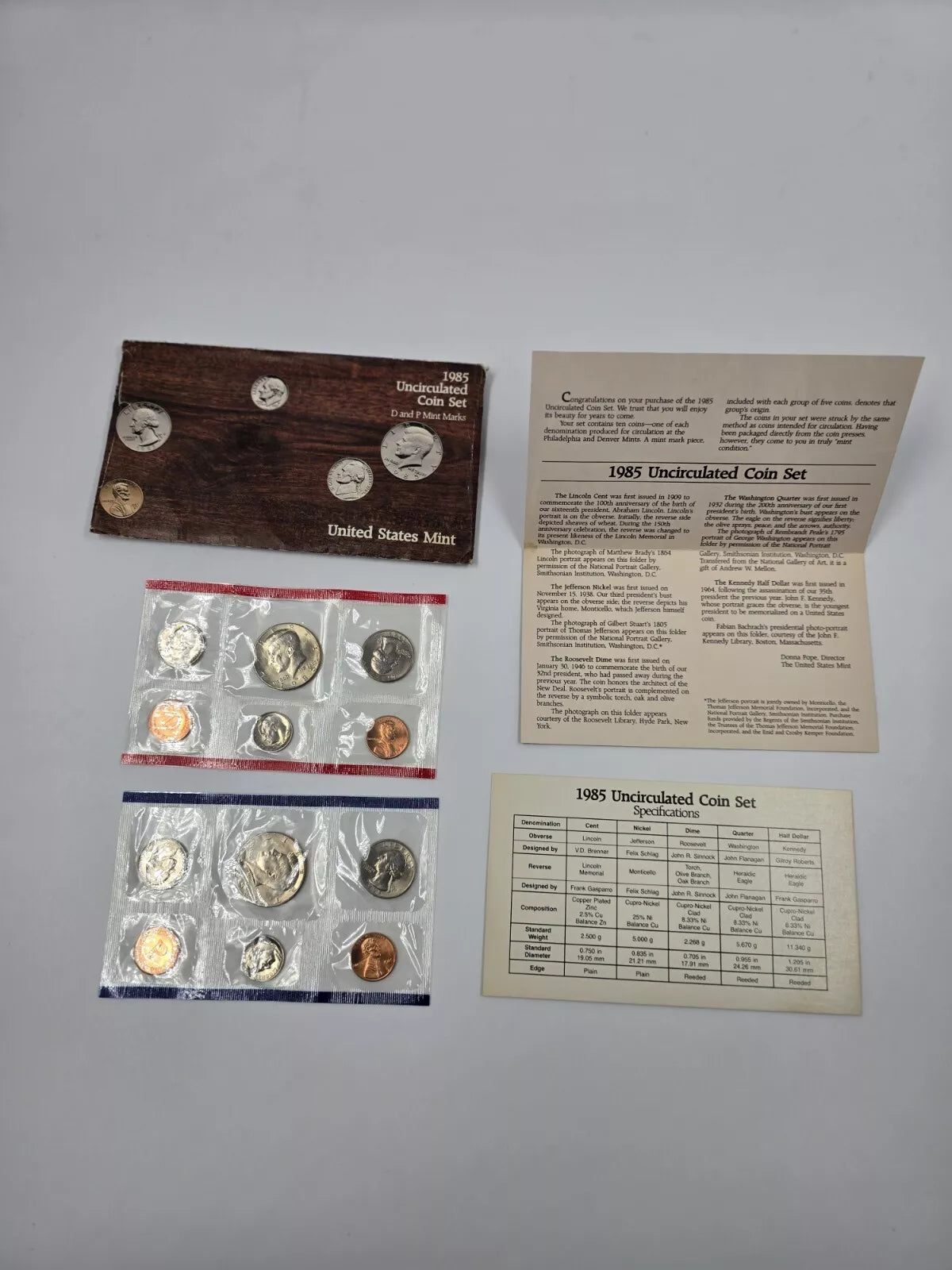 Uncirculated U.S Mint 1985-2002 Comes with Everything Pictured (See Photos)