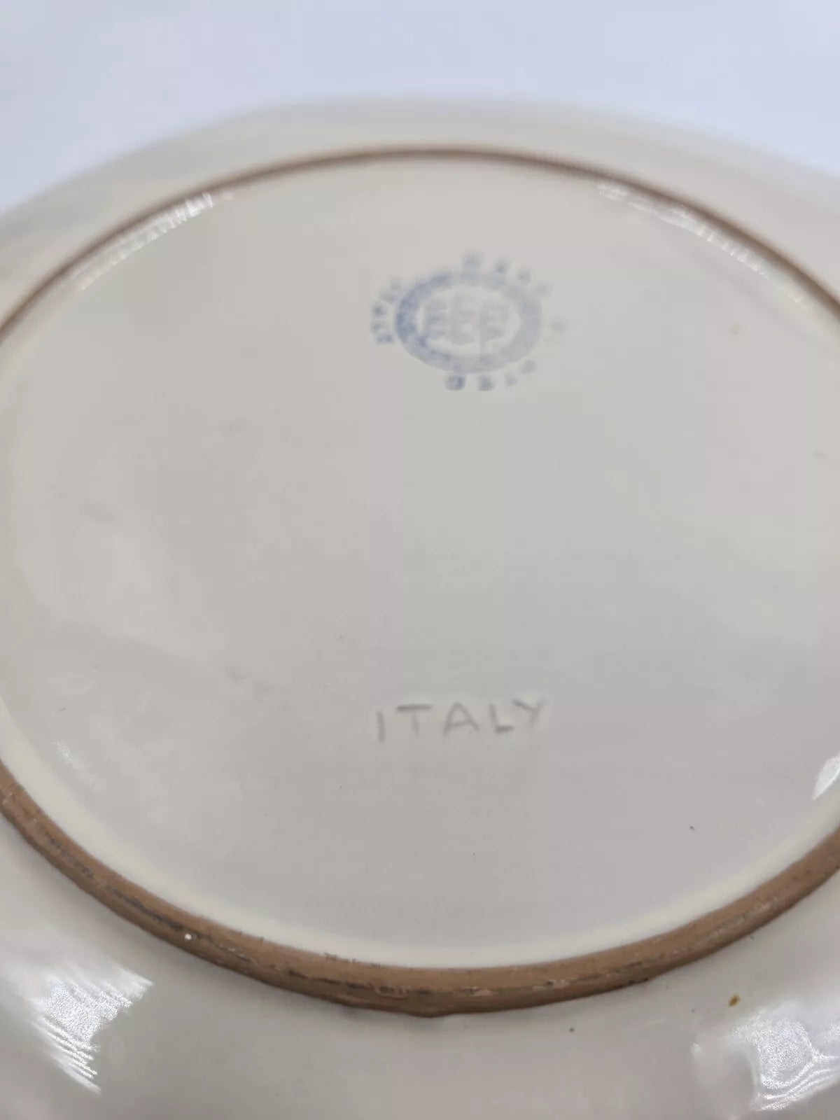 Italica Ars Fluted 10.5” Hand Painted Flower Large Plate Italy Platter