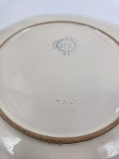 Italica Ars Fluted 10.5” Hand Painted Flower Large Plate Italy Platter