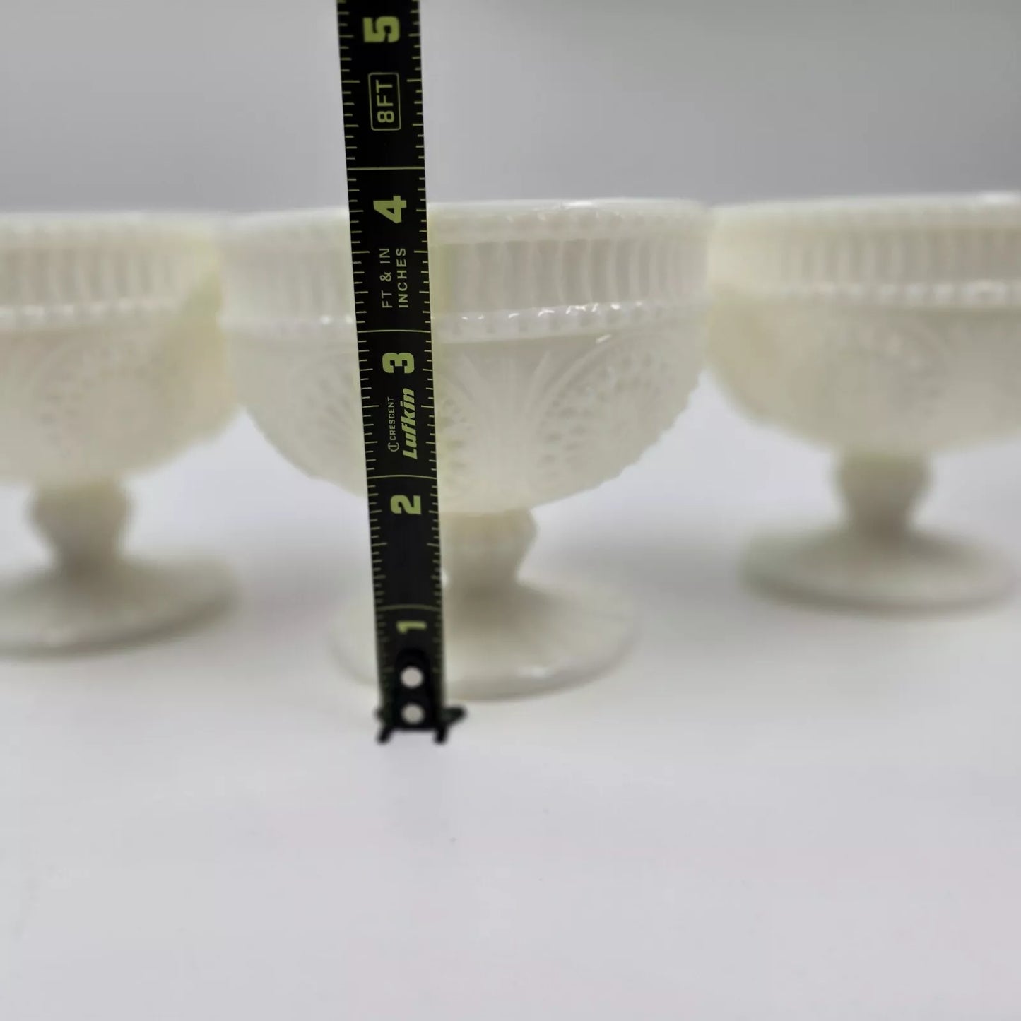 Pioneer Woman Adeline Snow Sundae Cup Bowl Milk Glass New Set of 3