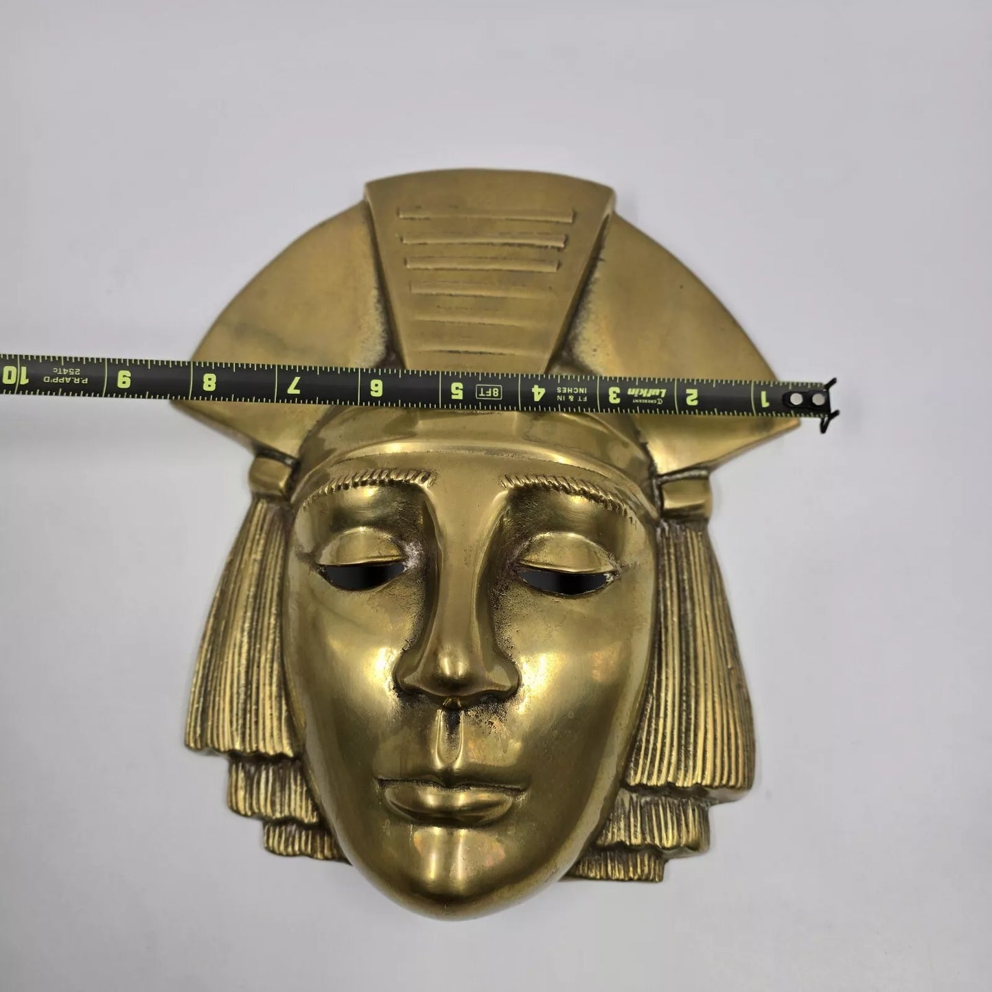 Belgian Brass Hanging Pharaoh Face Plaque 1970s Egyptian