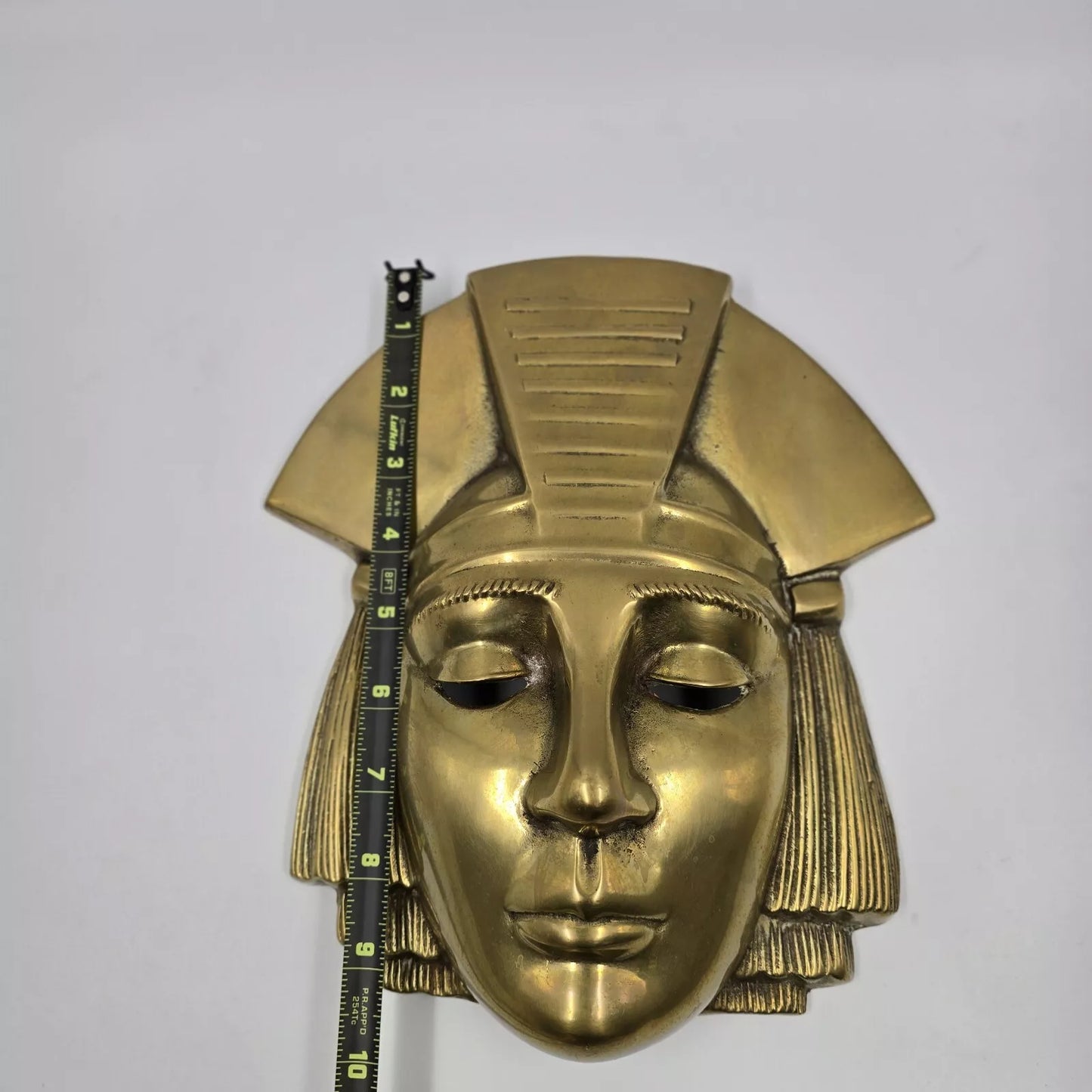 Belgian Brass Hanging Pharaoh Face Plaque 1970s Egyptian