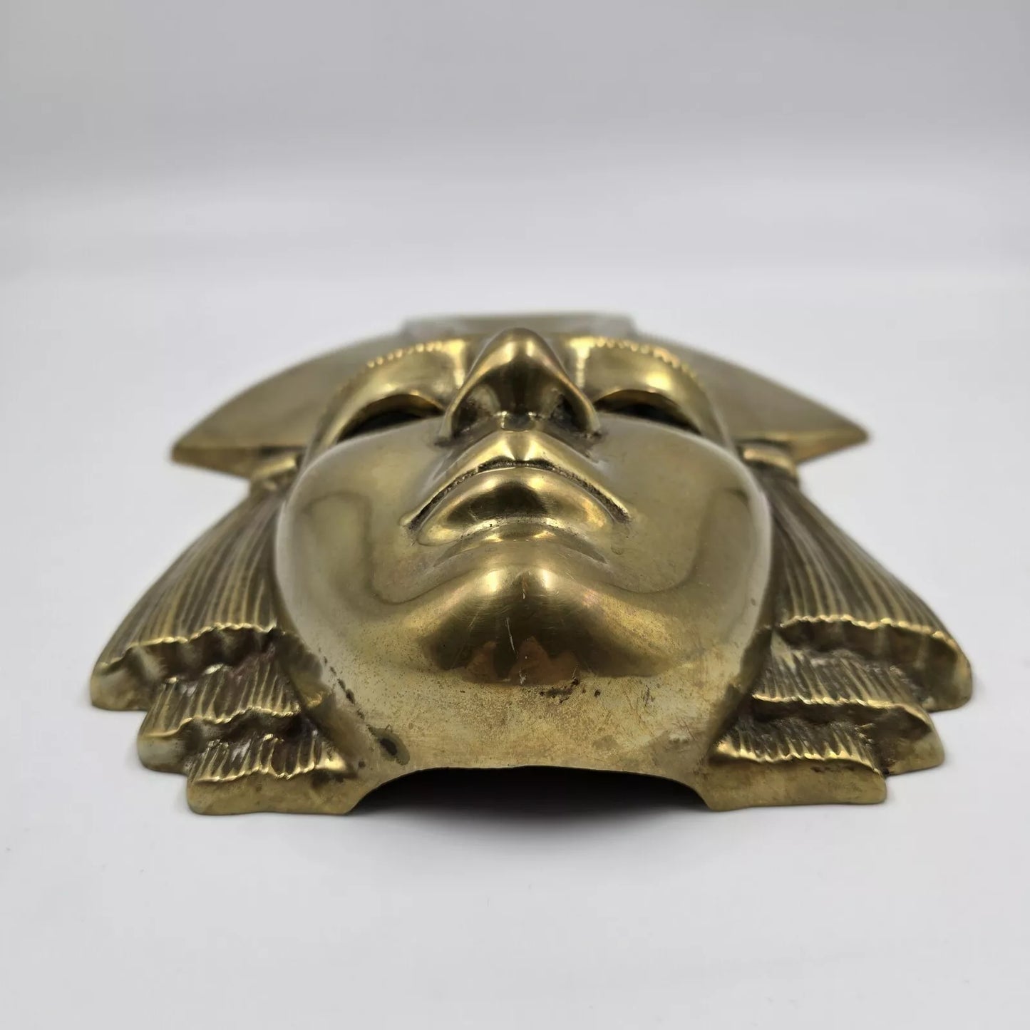 Belgian Brass Hanging Pharaoh Face Plaque 1970s Egyptian