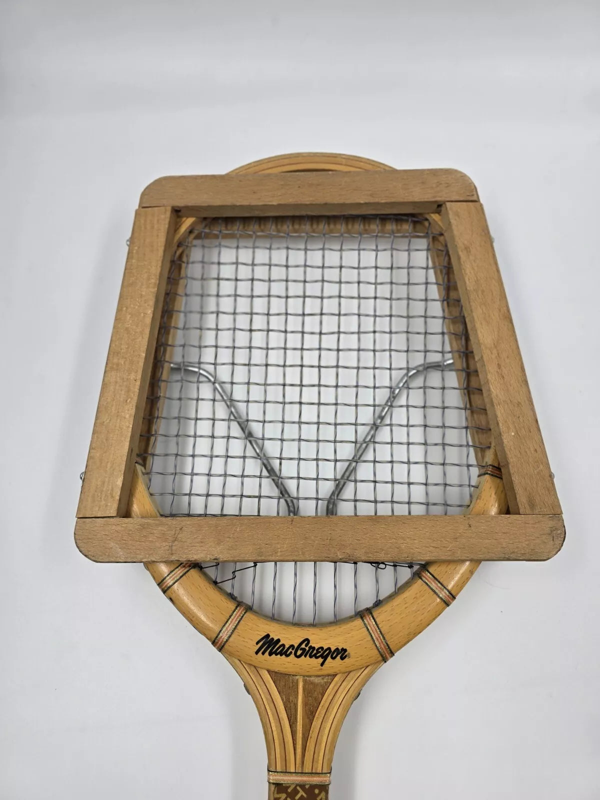 VINTAGE MACGREGOR "FLEETWOOD" WOODEN TENNIS RACQUET. With Dunlop Protector