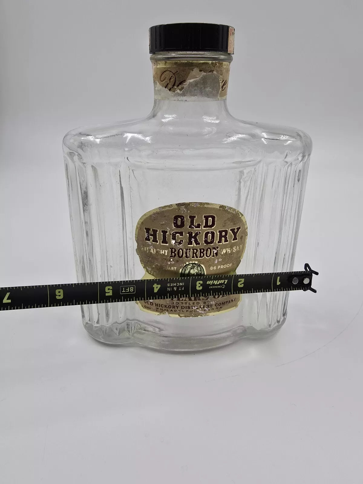 Old Hickory Bourbon 4/5 Quart 1946 Bottle and Lid Only