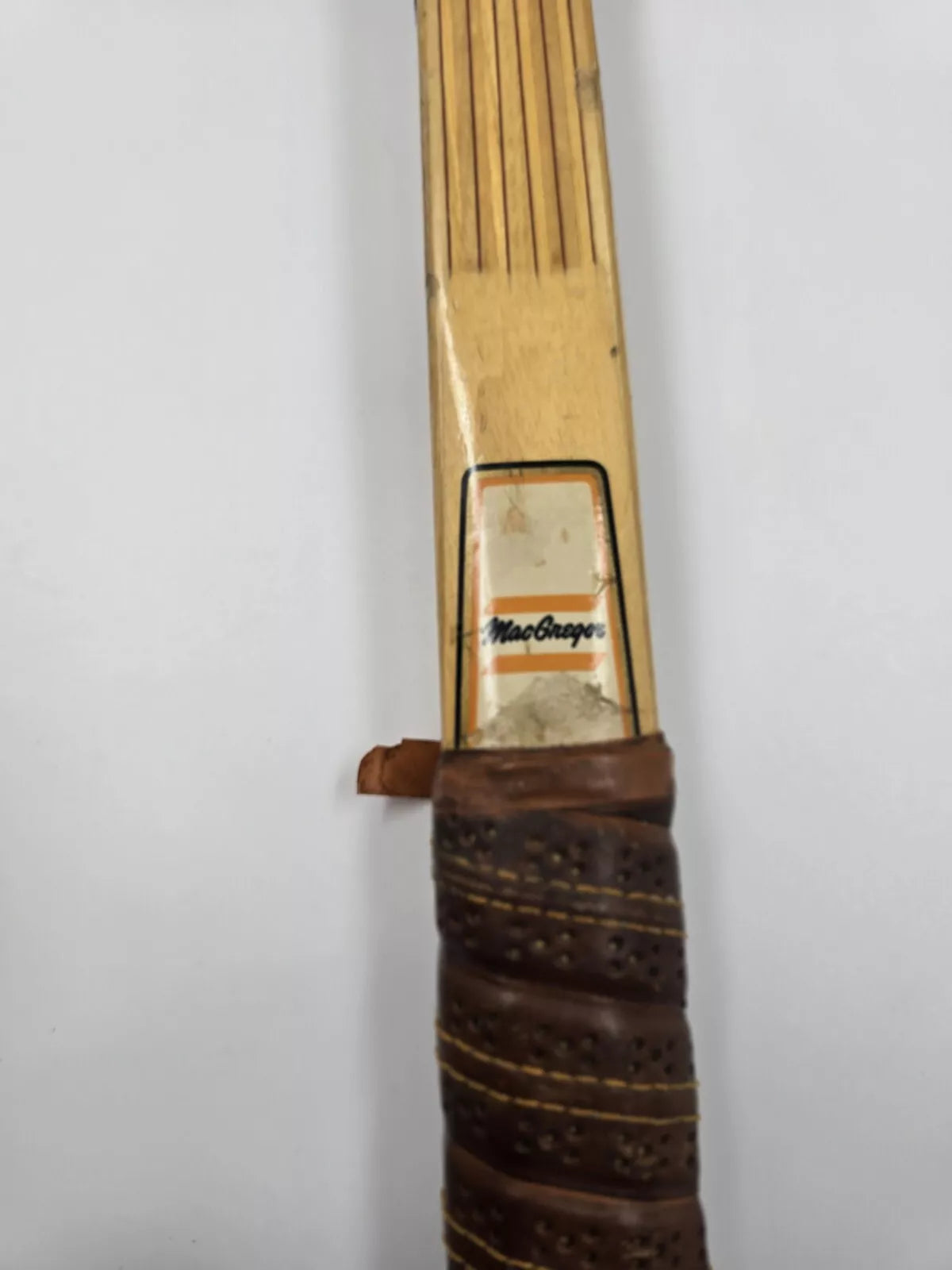 VINTAGE MACGREGOR "FLEETWOOD" WOODEN TENNIS RACQUET. With Dunlop Protector
