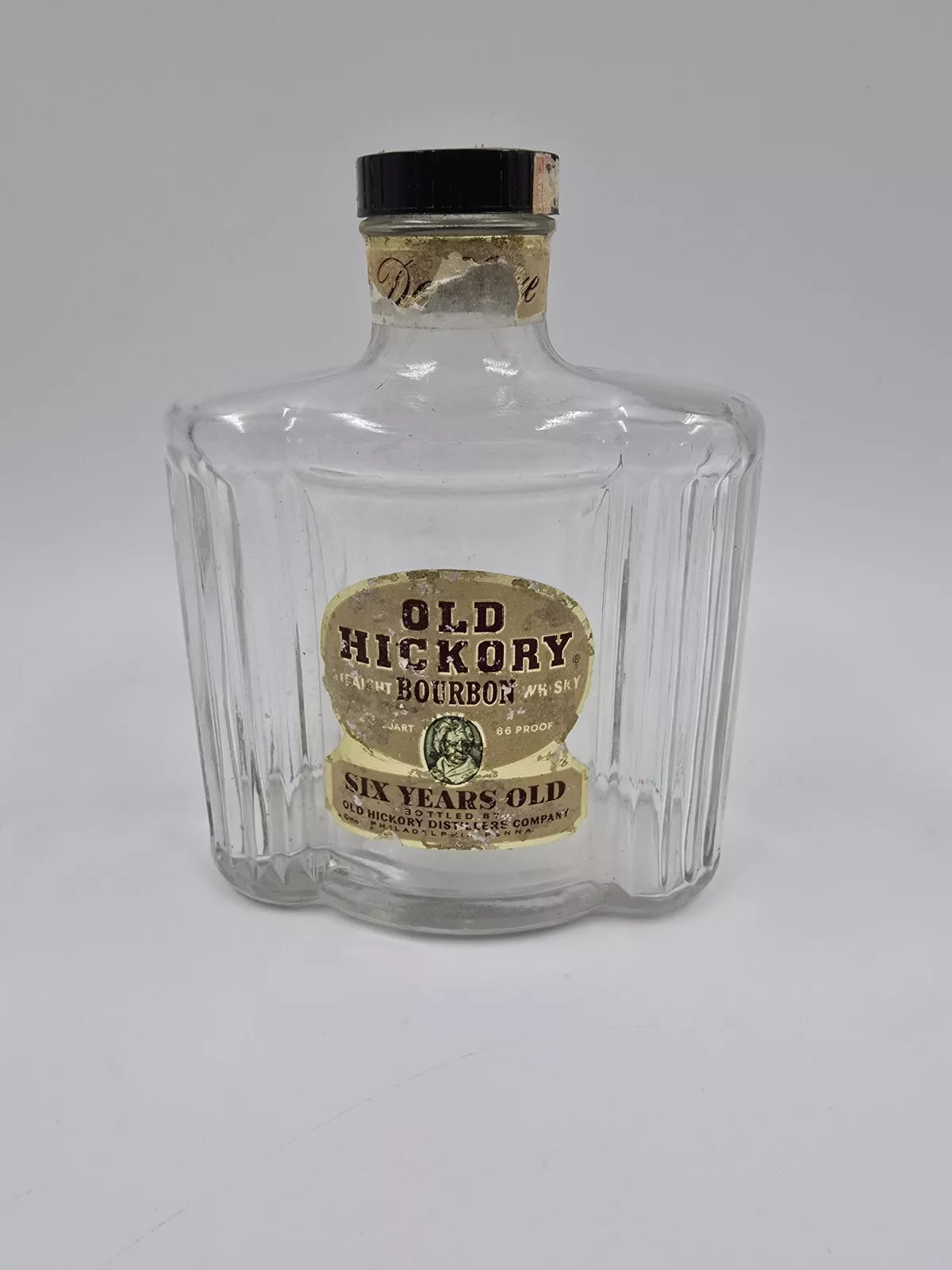 Old Hickory Bourbon 4/5 Quart 1946 Bottle and Lid Only