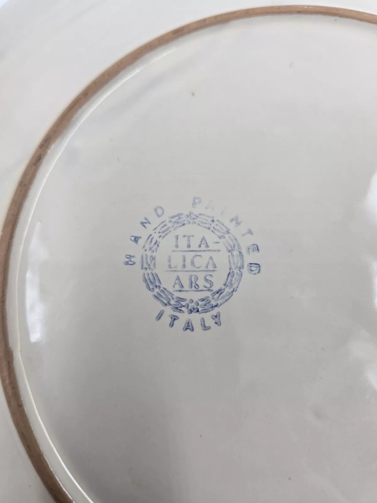 Italica Ars Fluted 10.5” Hand Painted Flower Large Plate Italy Platter
