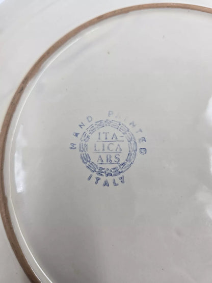 Italica Ars Fluted 10.5” Hand Painted Flower Large Plate Italy Platter
