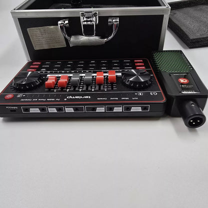 Tenlamp Audio Mixer Kit G3 Live Sound Card Studio Recording L9 Microphone Lot