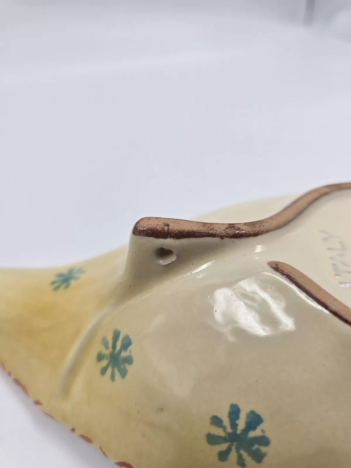 Spoon Rest, Made in Italy, Deep For Ladles Floral/Swirl Pattern