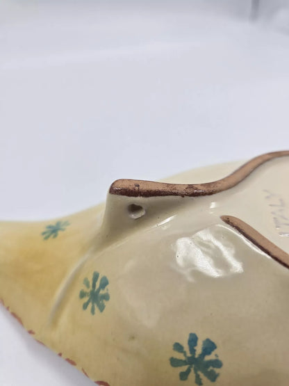 Spoon Rest, Made in Italy, Deep For Ladles Floral/Swirl Pattern