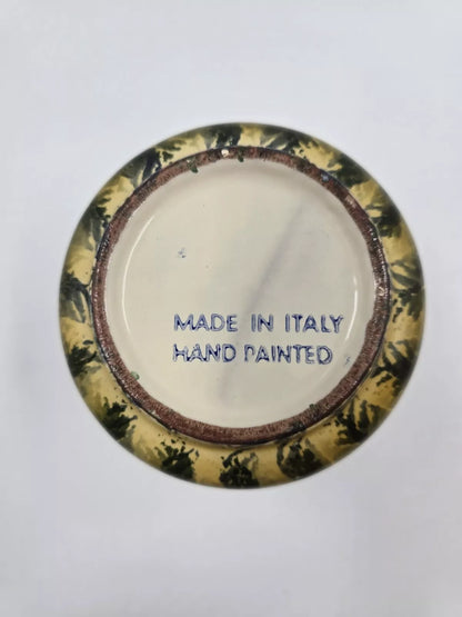 Vintage Italian Handpainted Pottery Planter Pot 5" Ladybugs
