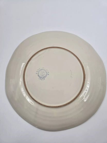 Italica Ars Fluted 10.5” Hand Painted Flower Large Plate Italy Platter