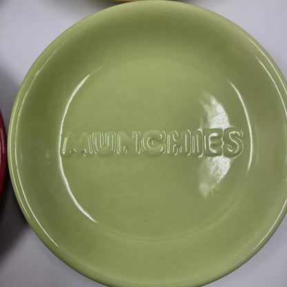 Lot Of 4 9" Ceramic Plates-MUNCHIES GOODIES TREATS YUMMY.