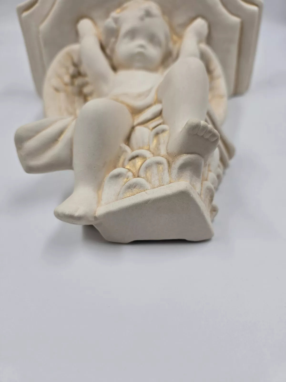 Vintage Plaster Cherub Angel Wall Sconce 9.25" X 9.25" X 5"
