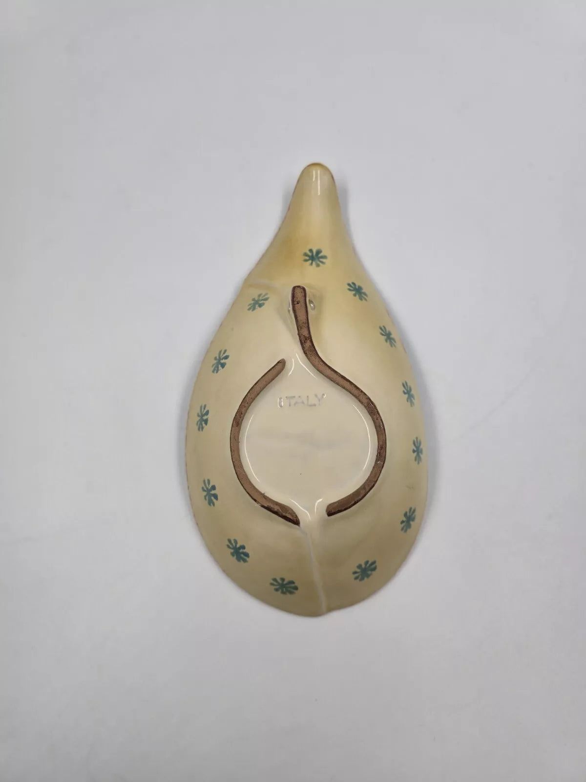 Spoon Rest, Made in Italy, Deep For Ladles Floral/Swirl Pattern