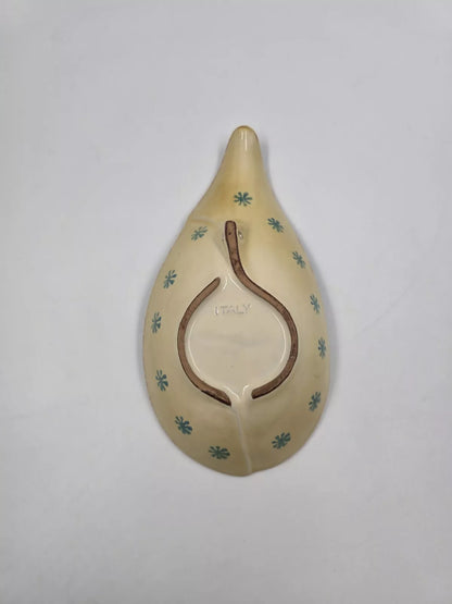 Spoon Rest, Made in Italy, Deep For Ladles Floral/Swirl Pattern