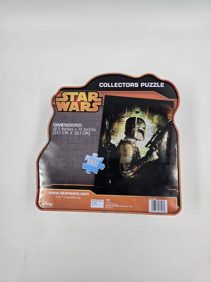 STAR WARS DISNEY 1000 piece BOBA FETT JIGSAW COLLECTORS PUZZLE IN TIN