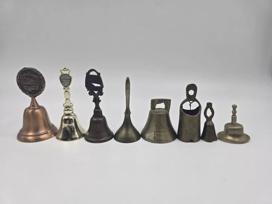 Assorted Lot Of 8 Vintage Antique Bells From Around the World