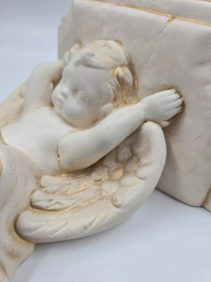 Vintage Plaster Cherub Angel Wall Sconce 9.25" X 9.25" X 5"